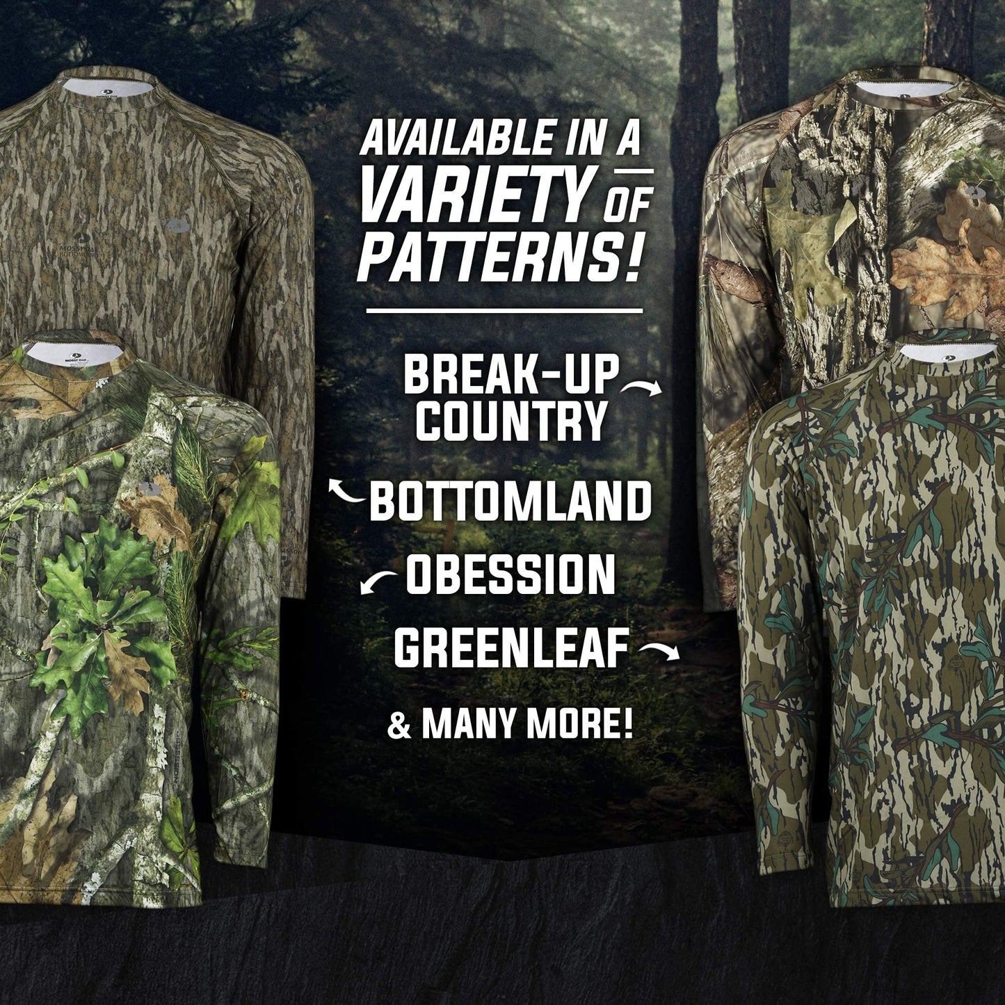 Mossy Oak Camo Hunting Shirts for Men Long Sleeve