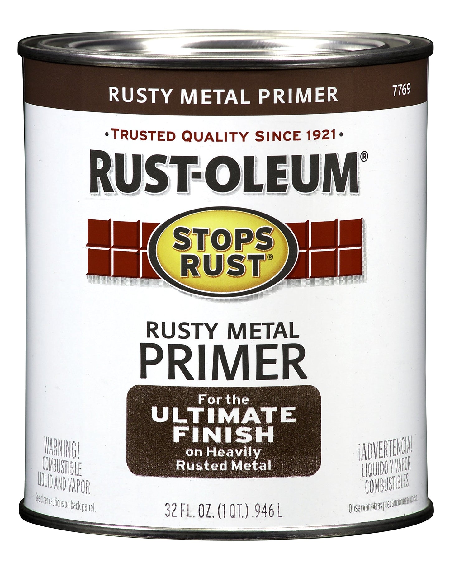 Rust-Oleum 7769830 Stops Rust Rusty Metal primer Spray, 12 oz, Flat Brown