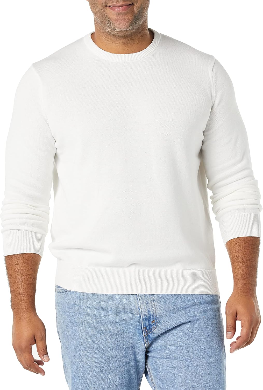 Amazon Essentials Men's Long-Sleeve Crewneck Sweater, 100% Cotton, Big & Tall Options Available