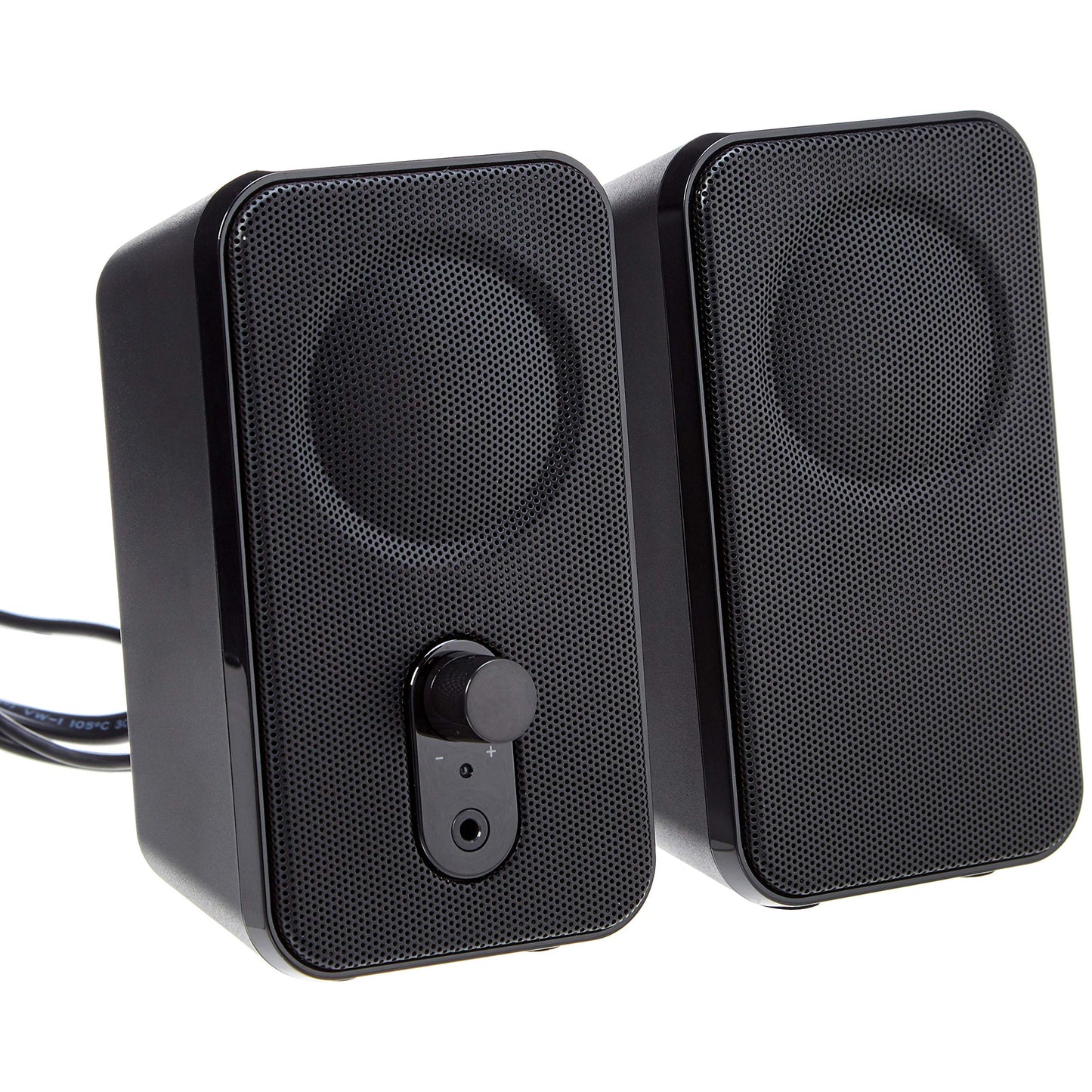 Amazon Basics AC-Powered Computer Speakers for Desktop or Laptop PC with Volume Control, Headphone Jack, Black (US Version)