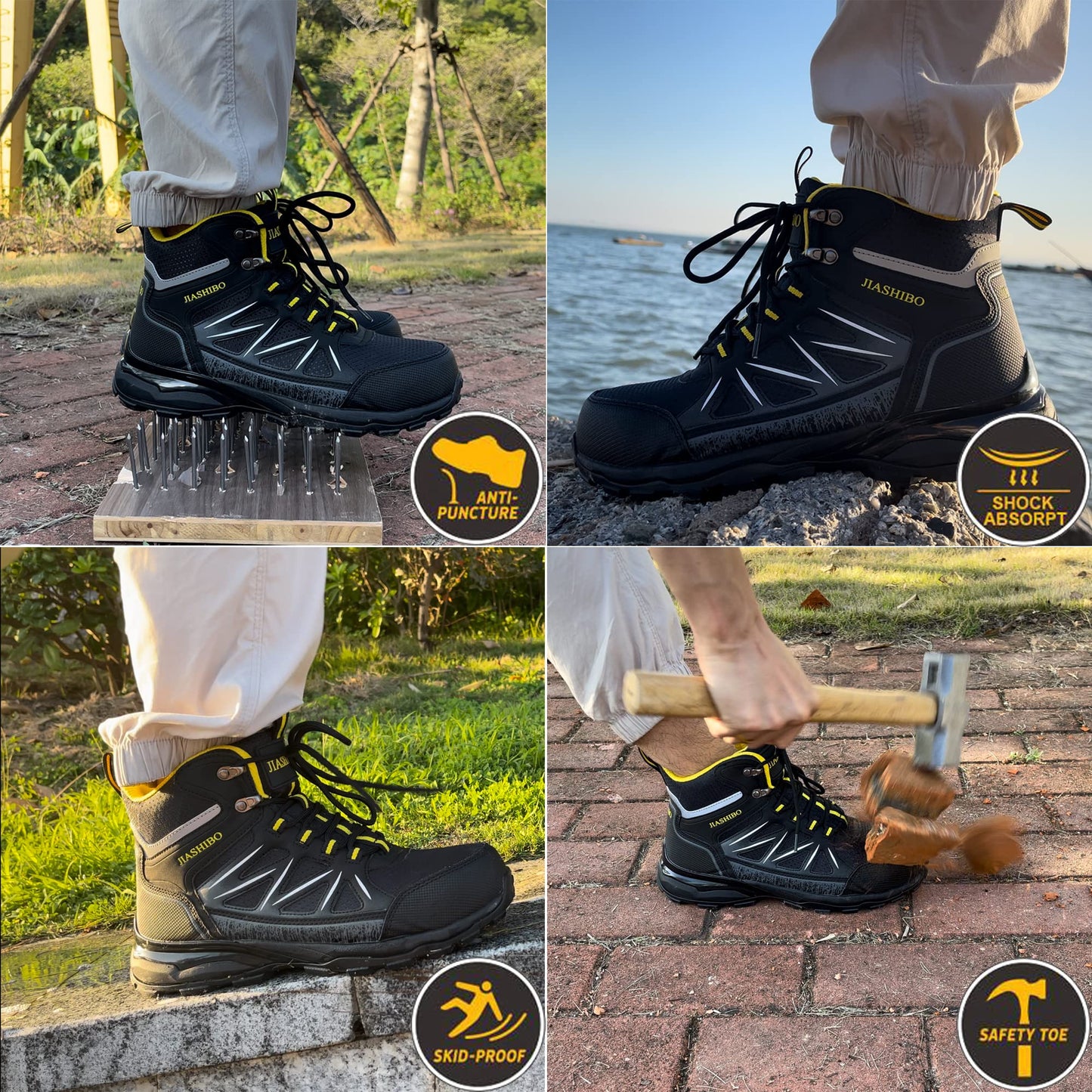 Steel Toe Work Boots for Women - Insulated Work Boots Steel Toe Sneakers Comfortable Construction Boot Lightweight Work & Safety Toe Shoes Gifts for Construction Workers for Work Construction