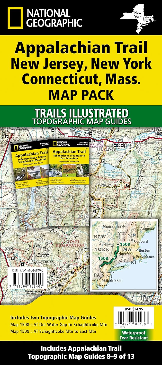 Appalachian Trail: New Jersey, New York, Connecticut, Massachusetts [Map Pack Bundle] (National Geographic Trails Illustrated Map)