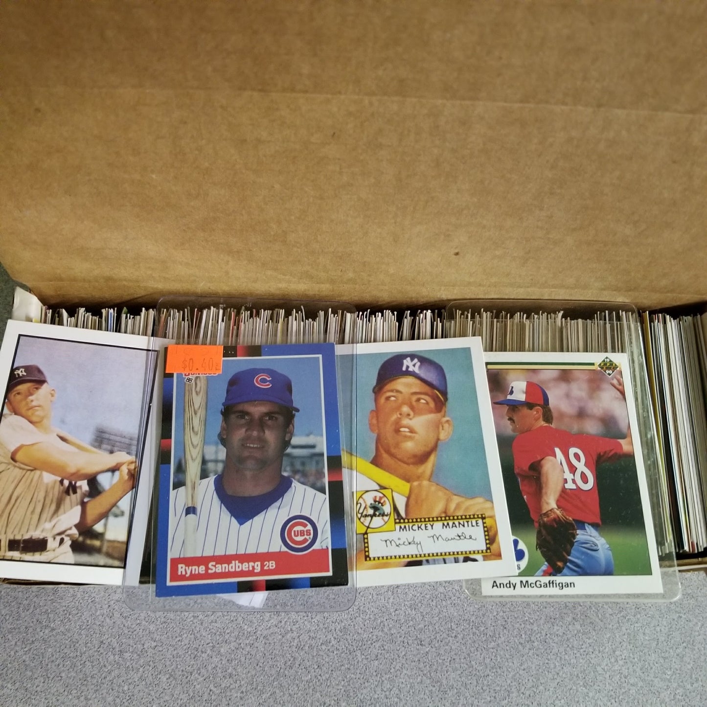 Topps, Upper deck, Donruss, Fleer, Score, Upperdeck 600 Baseball Cards Including Babe Ruth, Unopened Packs, Many Stars, and Hall-of-Famers. Ships in White Box Perfect for Gift Giving.