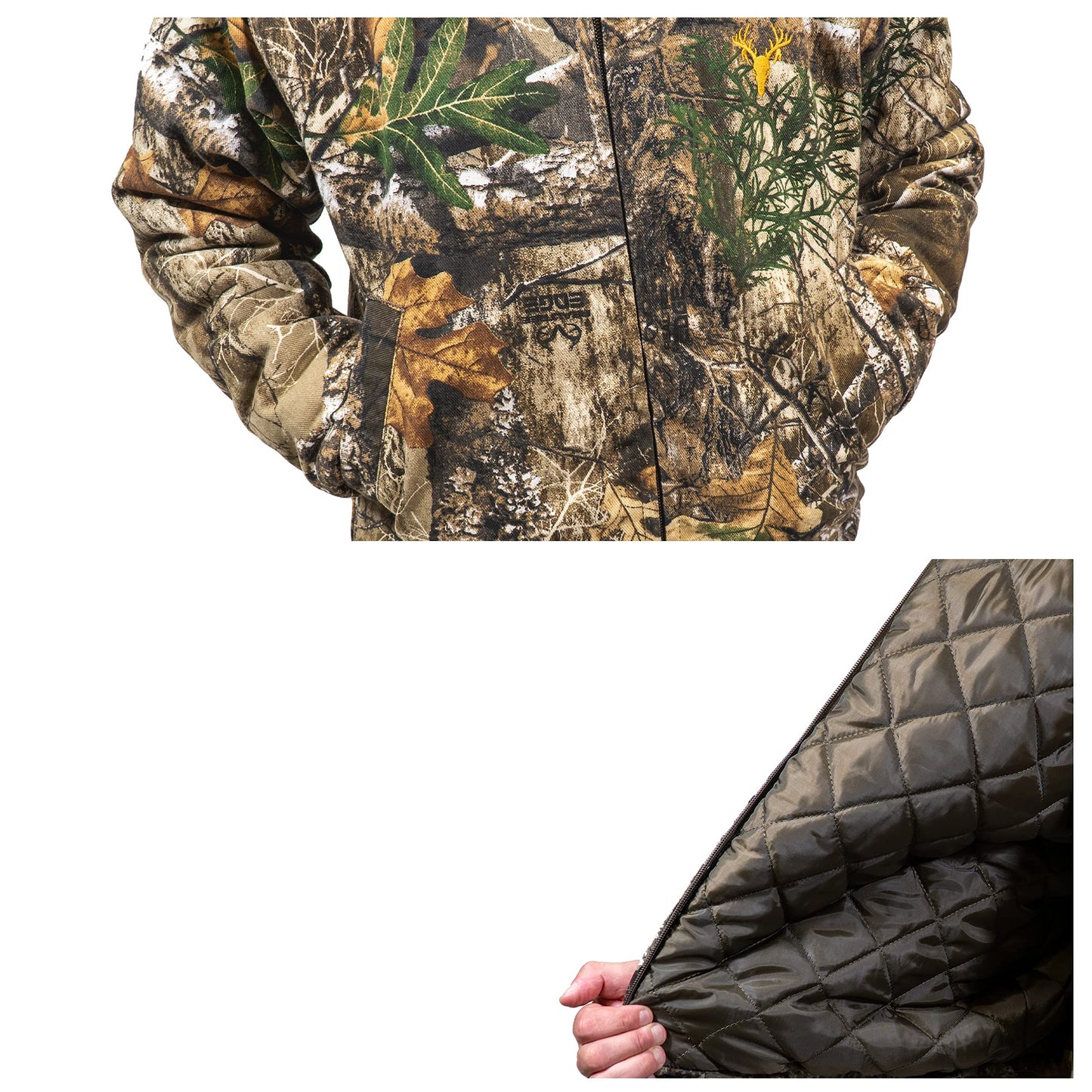 HOT SHOT Youth Insulated Twill Camo Hunting Jacket, Insulated Boy's Winter Coat, Ultra Quiet Camouflage Kids Hunting Gear