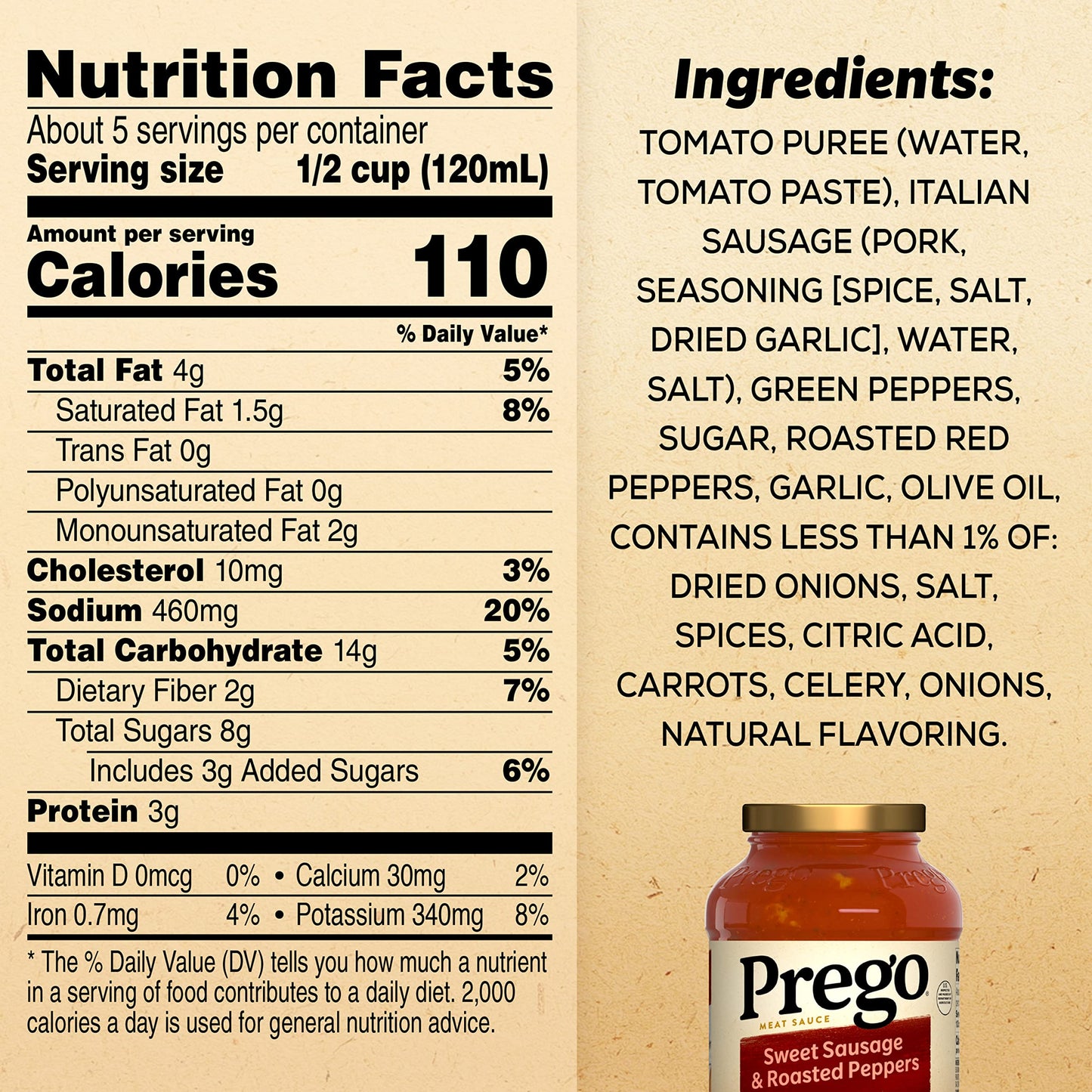 Prego Traditional No Sugar Added Pasta Sauce, 23.5 Oz Jar (Case of 6)