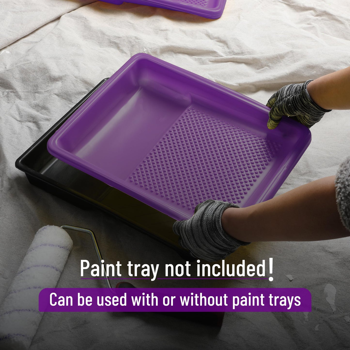Bates- Paint Tray Liner, 9 Inch, 10 Pack, Paint Roller Tray, Disposable Plastic Paint Trays, Paint Pans Trays, Paint Supplies for House Painting, Roller Tray