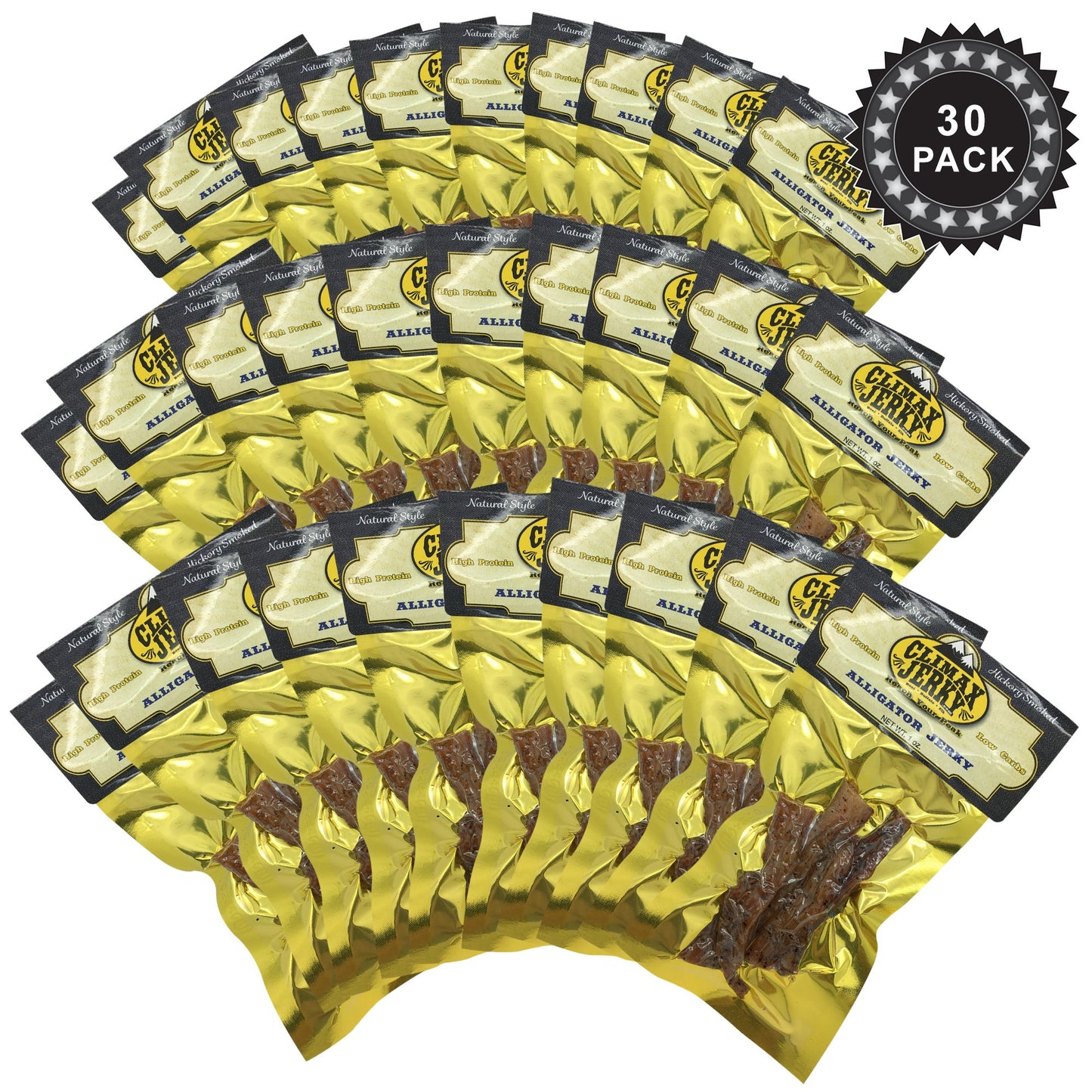 Premium All Natural 1 OZ. Smoked Original Style Alligator Jerky – 100% Made From Solid Strips of Gator - No Preservatives - High Protein - Low Carbs (Alligator Smoked 1 Pack)