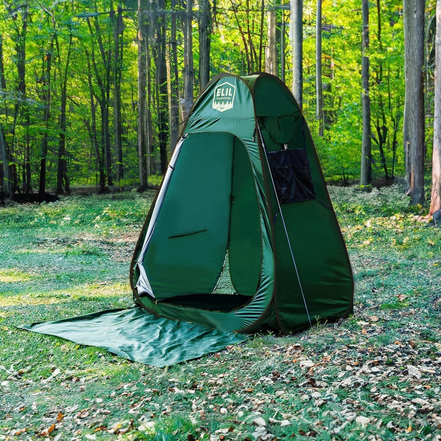 Camping Shower Tent With LED Sensor Light 6.23 ft - Large Easy Pop Up Privacy Tent for Beach Changing - Outdoor Portable Enclosure for Camping