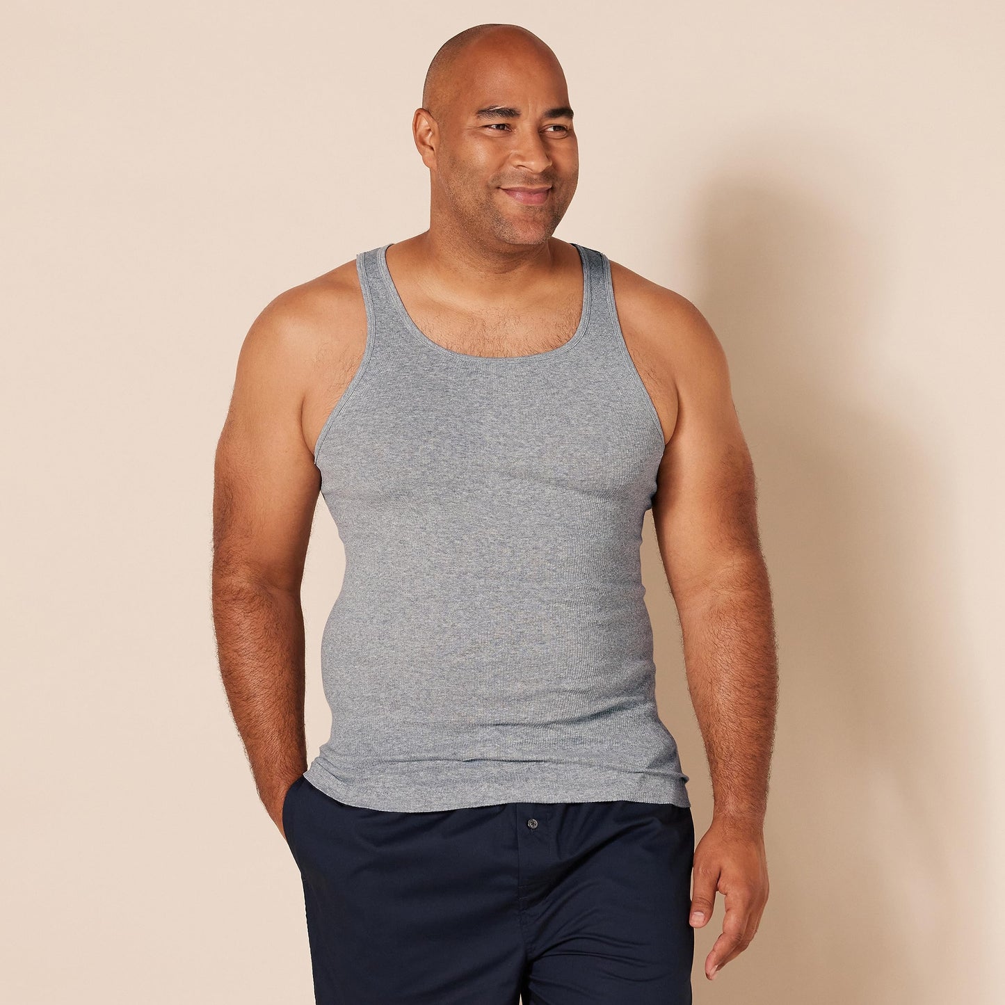 Amazon Essentials Men's Slim Fit Breathable Cotton Tank Undershirts, Pack of 6