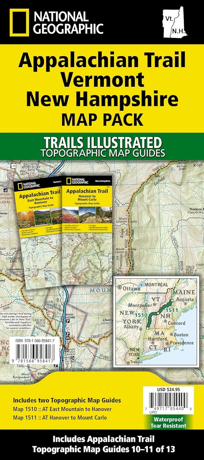 Appalachian Trail: Vermont, New Hampshire [Map Pack Bundle] (National Geographic Trails Illustrated Map)
