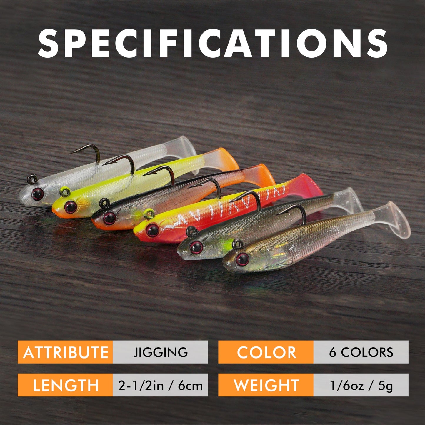TRUSCEND Easy Catch Pre-Rigged Soft Lures, Vibrating Swim Action, Trembly Sinking Move, Amazing Soft Swimbait for Family Fishing, Well-Made Fishing Lures for Bass Trout Crappie Walleye Pike Redfish