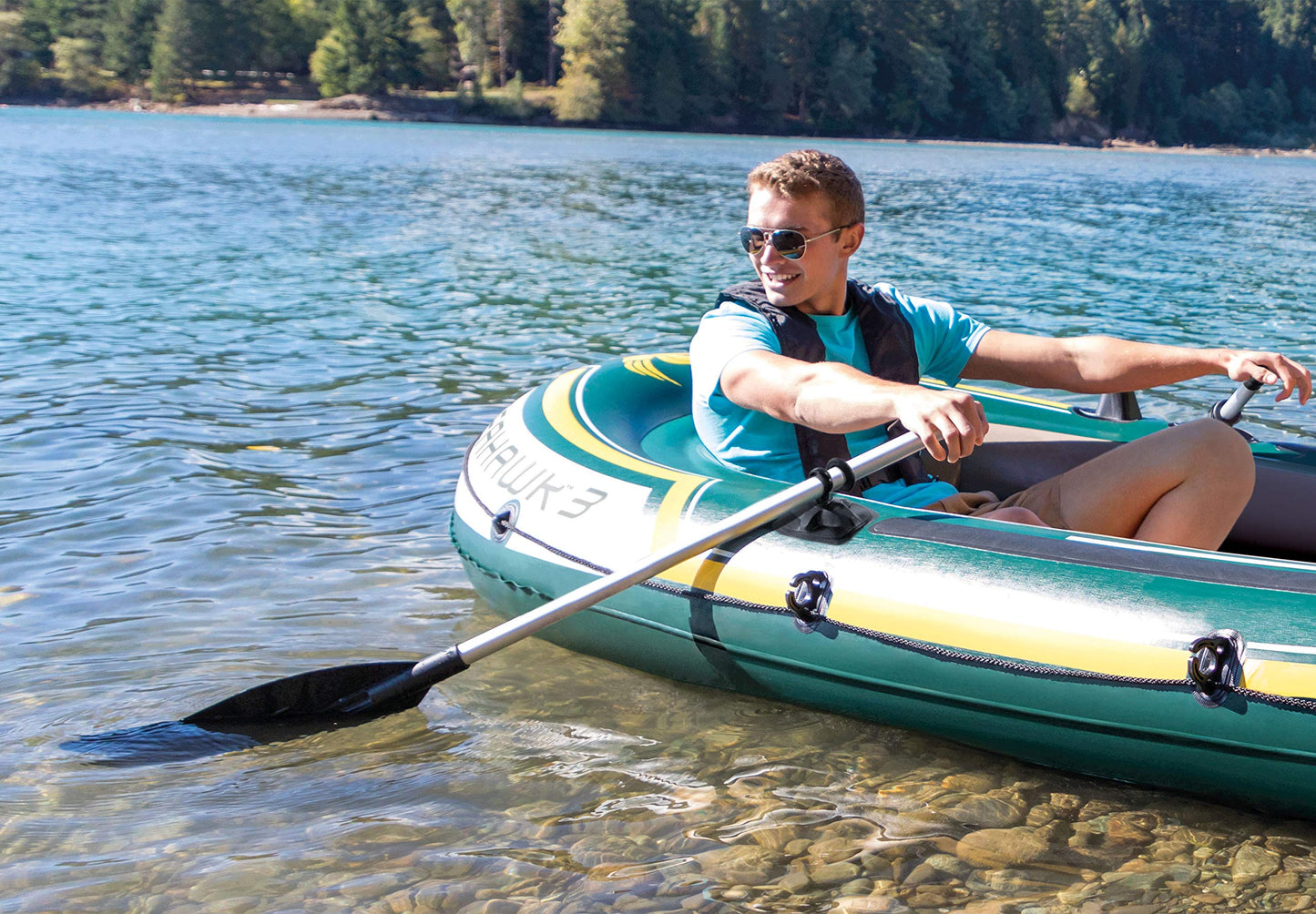 Intex 69625E 54" Deluxe Boat Oars: Easy 3 Piece Assembly – Ribbed Blade – Retainer Rings – TUV RL Approved – Perfect for Inflatable Boats