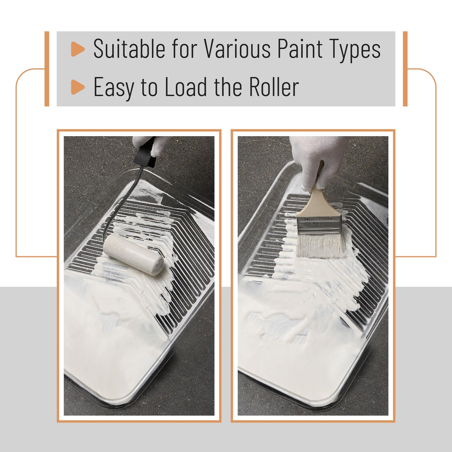 Bates- Paint Tray Liner, 9 Inch, 10 Pack, Paint Roller Tray, Disposable Plastic Paint Trays, Paint Pans Trays, Paint Supplies for House Painting, Roller Tray