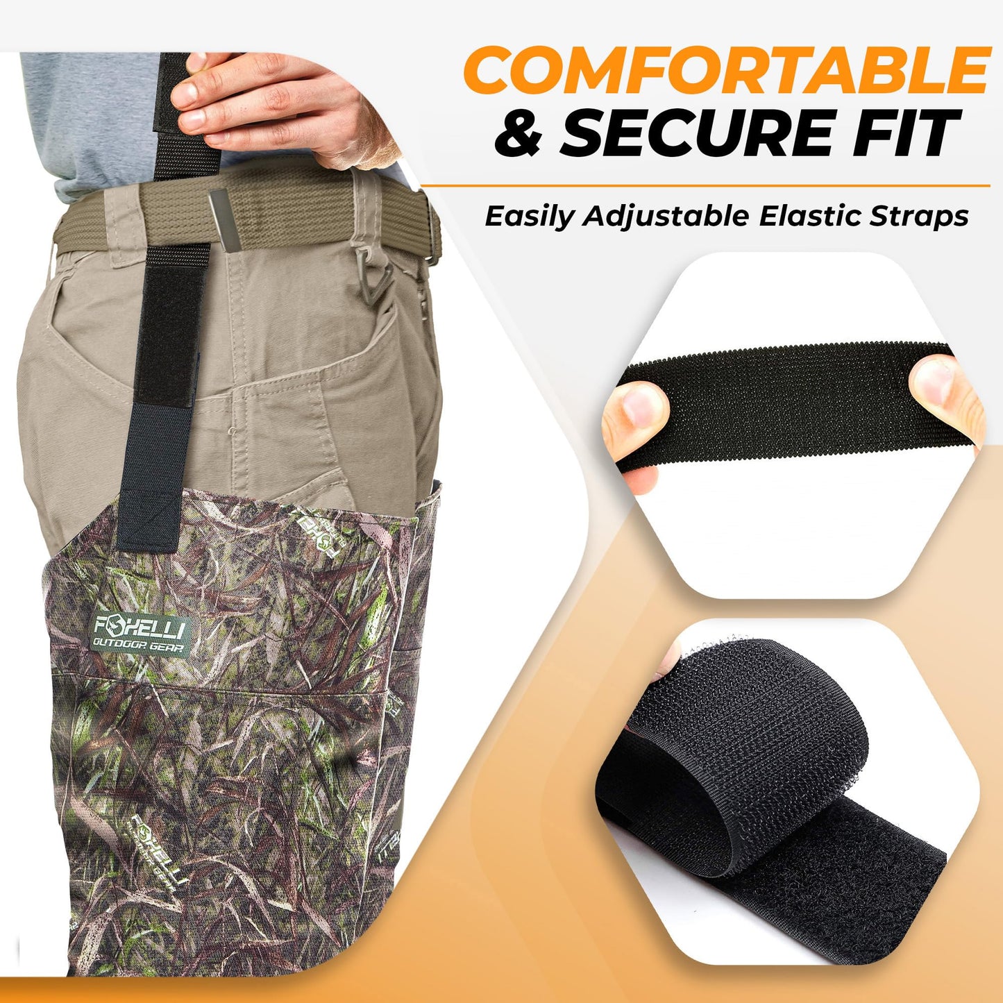 Foxelli Hip Waders – Waterproof Camo Hip Waders for Men & Women with Boots, Lightweight Wading Hip Boots for Fishing & Hunting