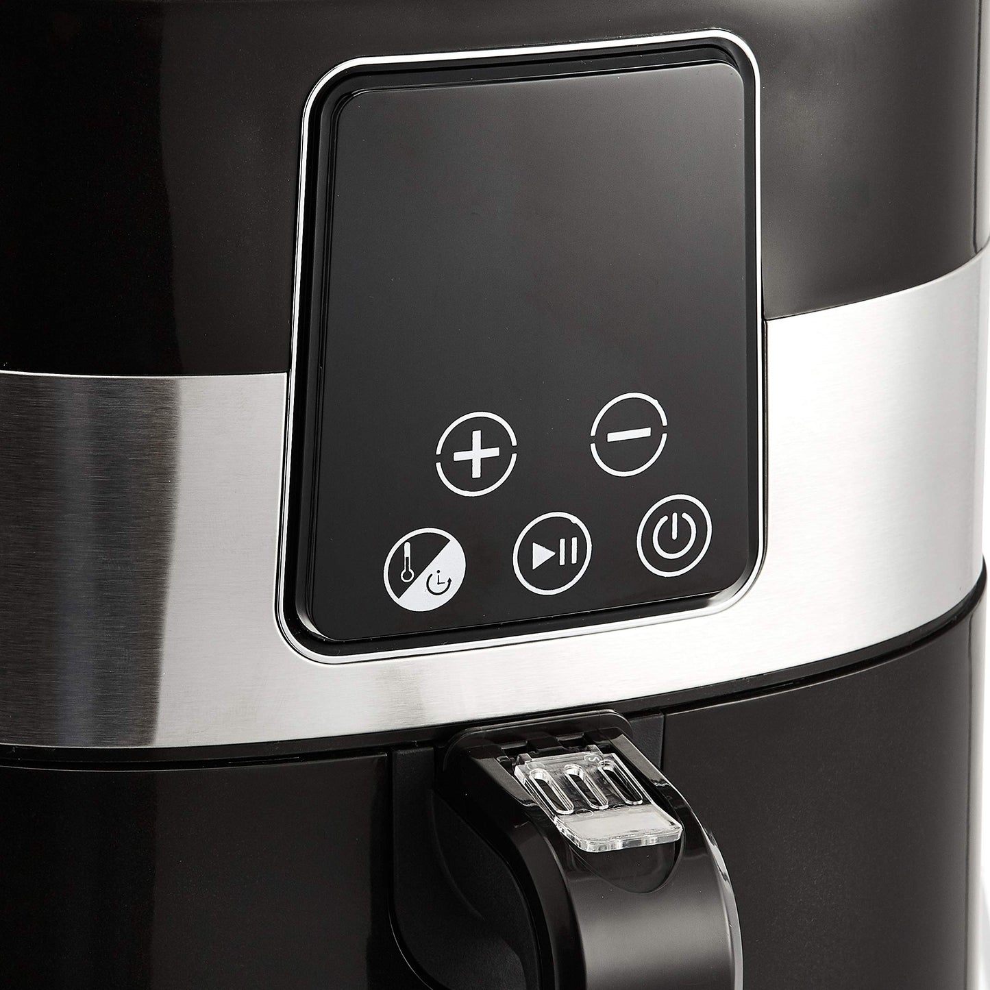 Amazon Basics 3.2 Quart 6-In-1 Air Fryer (Fry, Crisp, Roast, Bake, Reheat, Dehydrate), Non-Stick, with Timer, Auto Shut-Off, Digital Touch Screen, 180-400°F, 1400W, Black/Silver