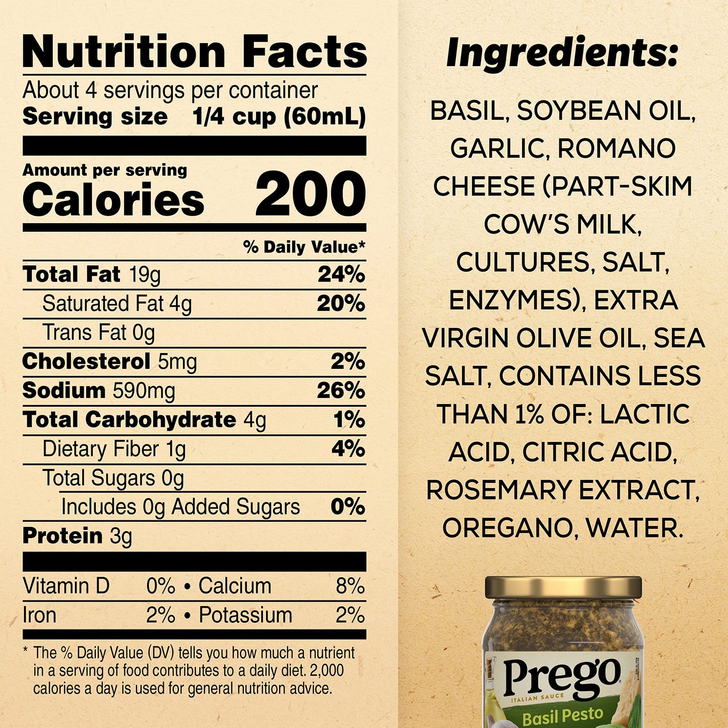 Prego Creamy Roasted Garlic Pesto Pasta Sauce, 14.5 oz Jar