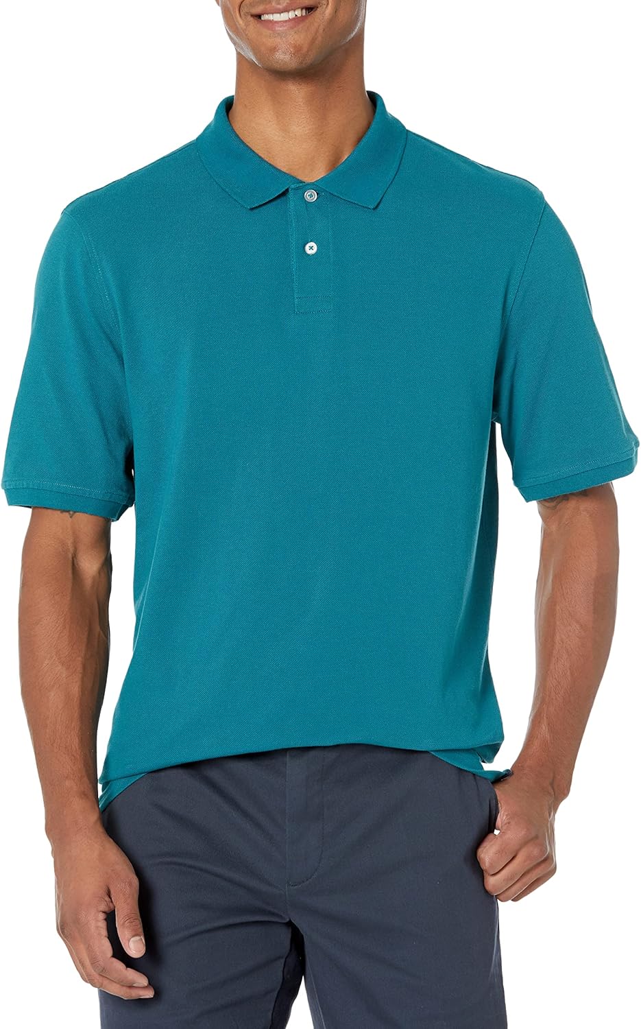 Amazon Essentials Men's Regular-Fit Short Sleeve Cotton Pique Polo Shirt (Available in Big & Tall)