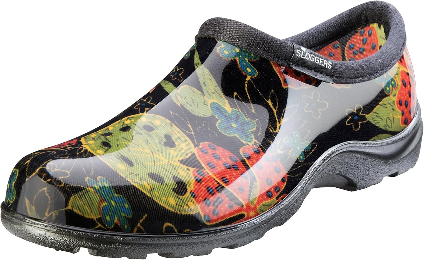 Sloggers Original Waterproof Rain and Garden Shoe for Women– Outdoor Slip-On Garden Clog - Made in The USA with Premium Comfort Insole and Arch Support - Classic Chicken Black, Size 8