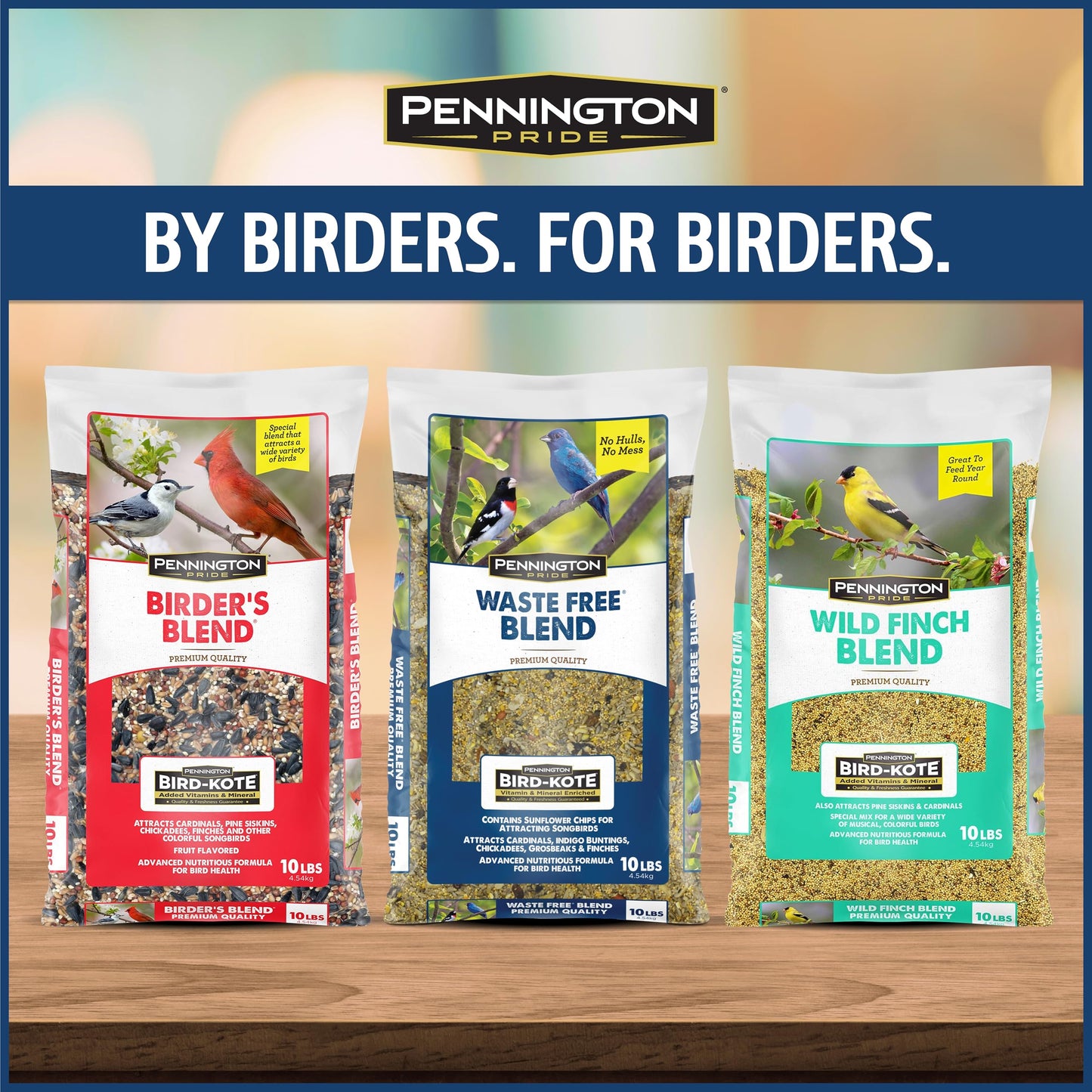 Pennington Pride Songbird Nut & Fruit Blend, Wild Bird Seed for Outside Feeders, Advanced Nutrition Formula for Bird Health, 10-lb. Bag