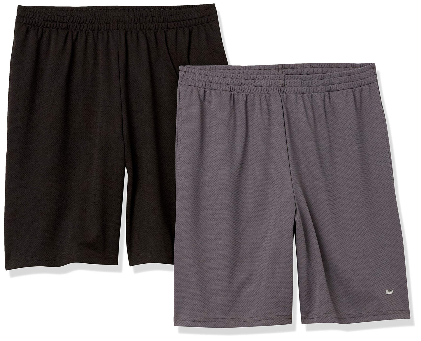 Amazon Essentials Men's Athletic Basketball Gym,Performance Tech Loose-Fit Training Shorts, Pack of 2