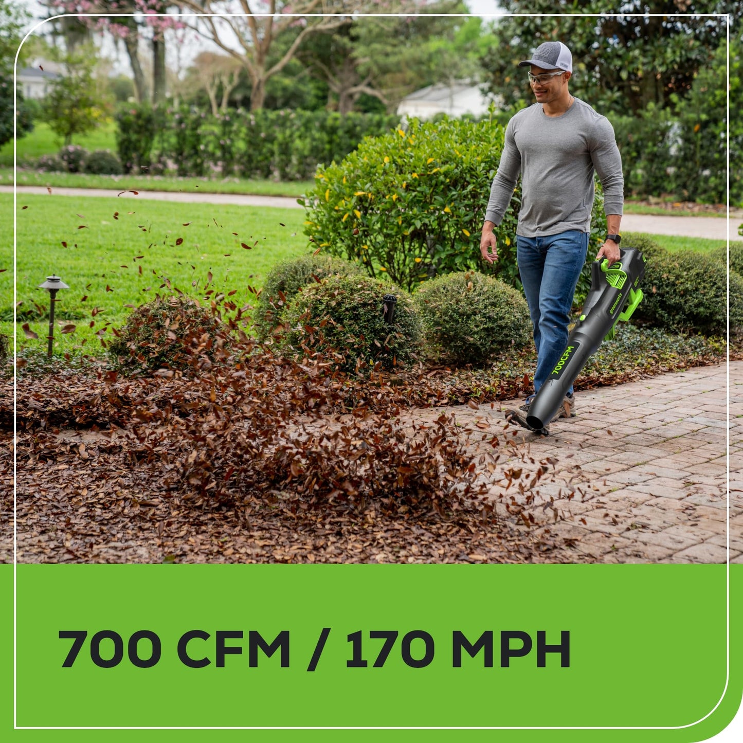 Greenworks 80V 21" Brushless Cordless (Push) Lawn Mower (75+ Compatible Tools), (2) 2.0Ah Batteries and 30 Minute Rapid Charger Included