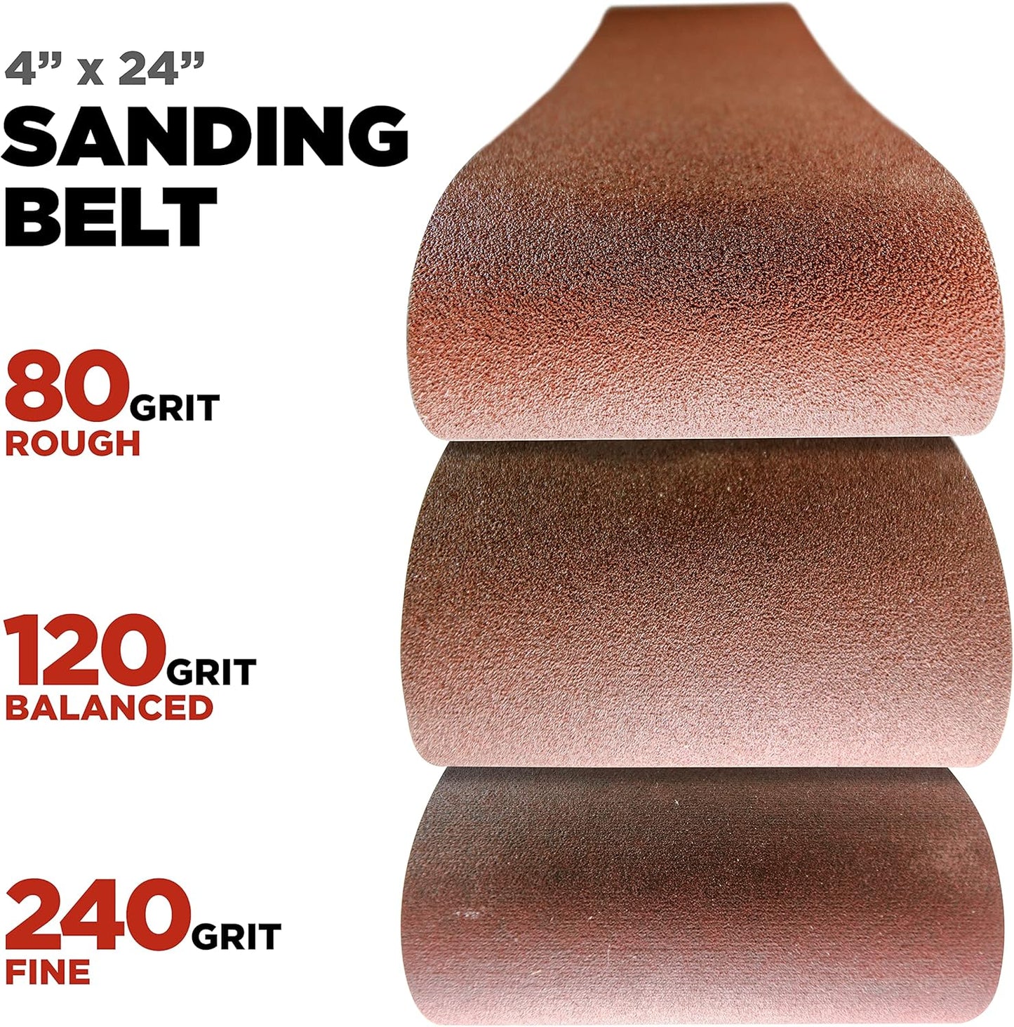 Makita 15 Piece - 4" Multi-Grit Sanding Belt Set For 4" Belt Sanders – Complete Sanding Set For Wood & Metal - 80-240 Grits