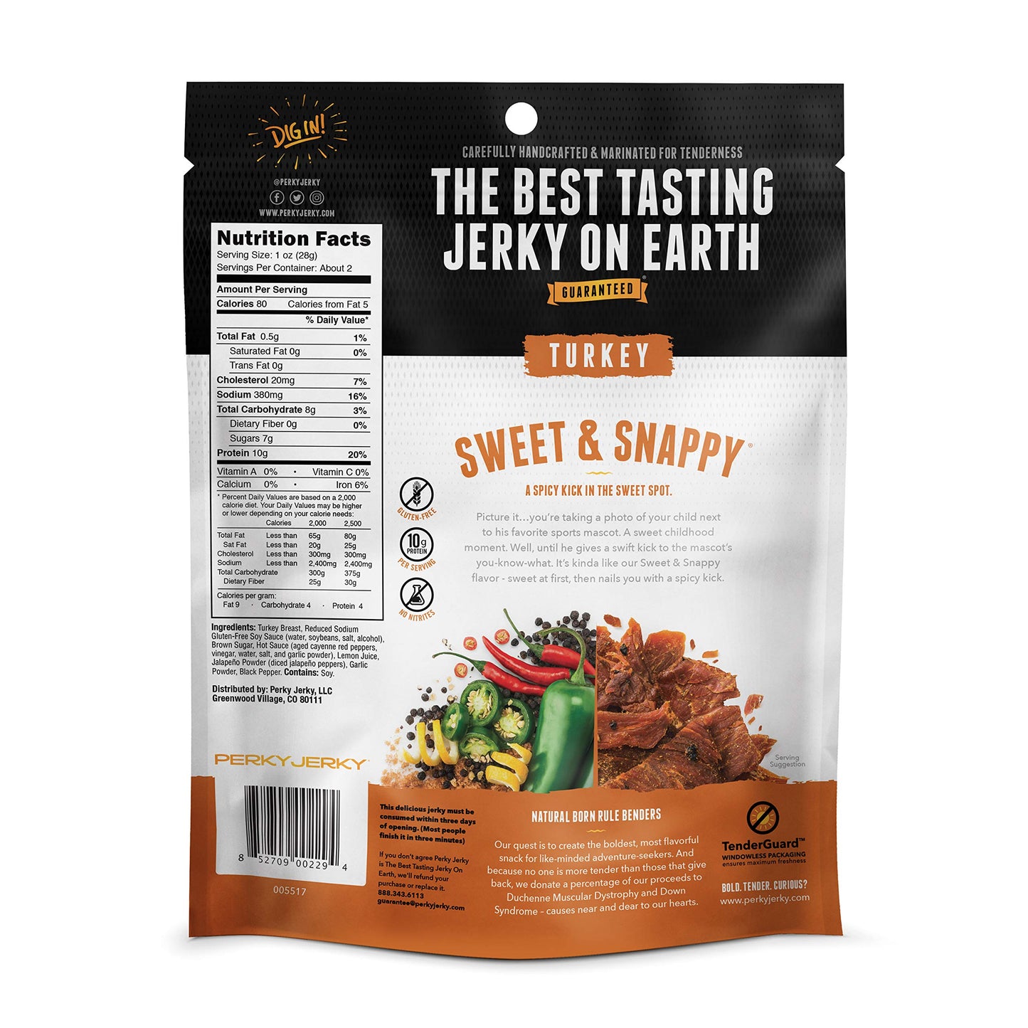 Perky Jerky Turkey Jerky Variety, 2.2 oz (Pack of 5) - Low Sodium - 7-10g Protein per Serving - Low Fat - 100% U.S. Sourced - Non-GMO