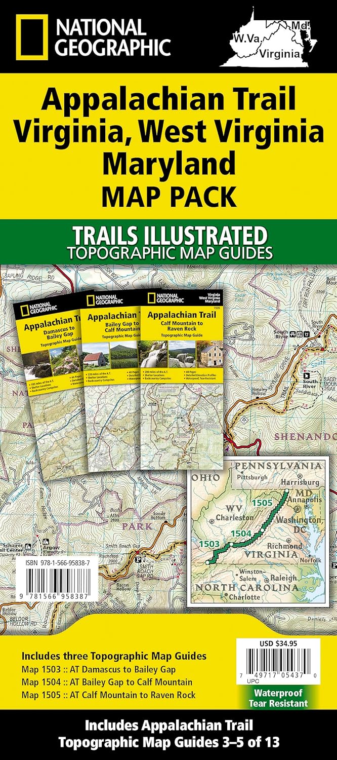 Appalachian Trail: Virginia, West Virginia, Maryland [Map Pack Bundle] (National Geographic Trails Illustrated Map)