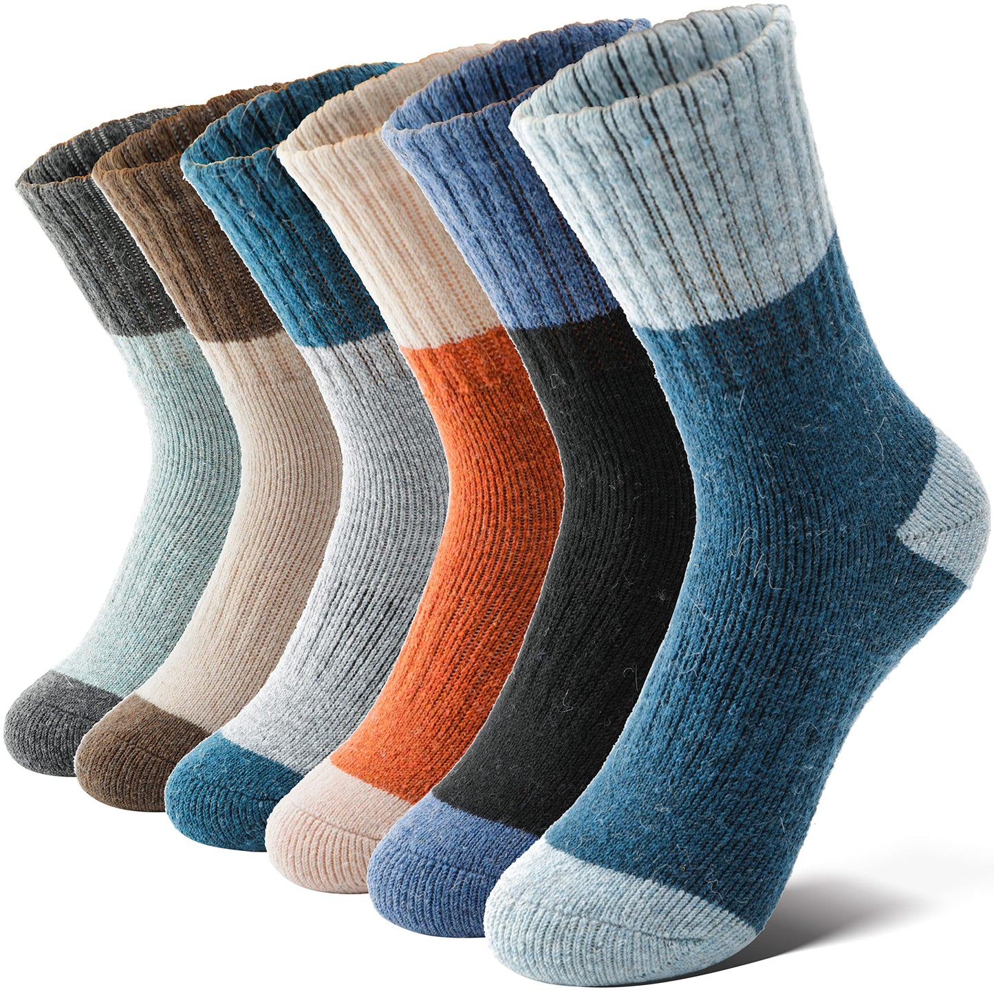 Anlisim Kids Merino Wool Hiking Socks Boys Girls Toddlers Thermal Winter Warm Boot Thick Cushion Gift Socks 6 Pairs