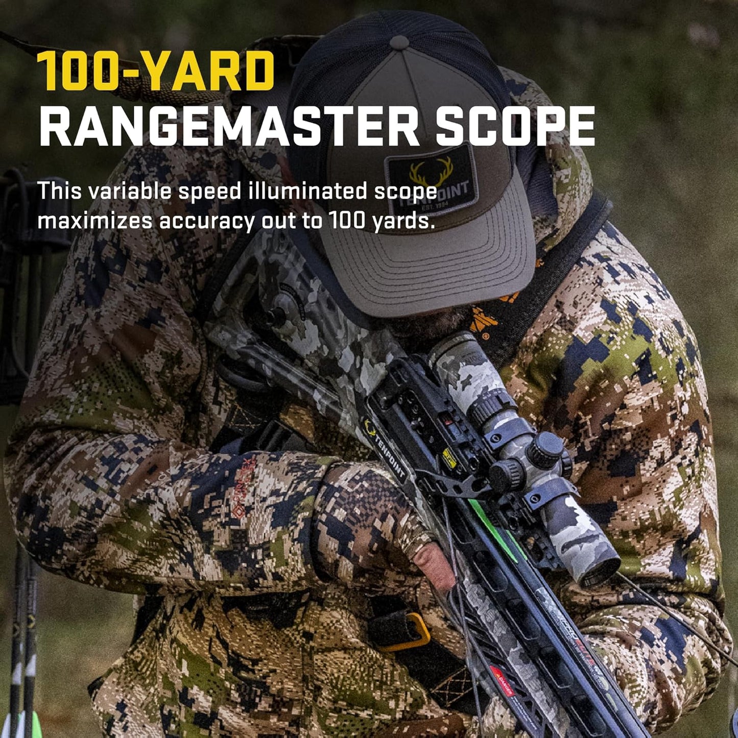 TenPoint Turbo X Crossbow, Moss Green - 415 FPS - Equipped with 100-Yard RangeMaster Scope, ACUslide Cocking & De-Cocking System + S2 Trigger