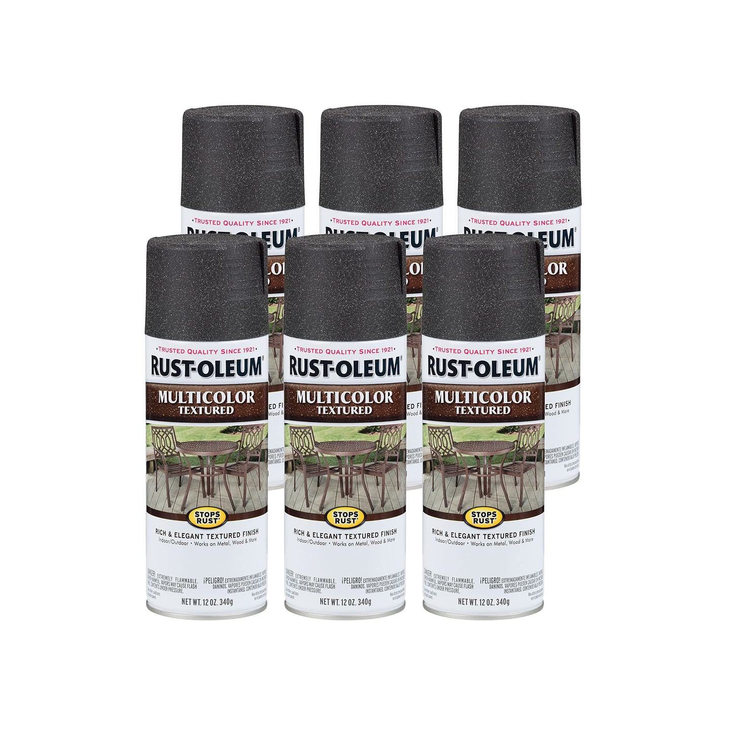 Rust-Oleum 223524-6PK Stops Rust Multi-Color Textured Spray Paint, 12 oz, Desert Bisque, 6 Pack, Beige