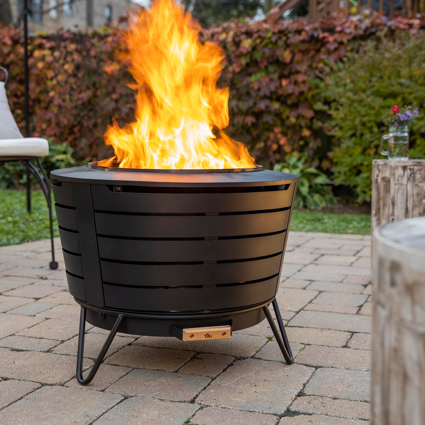 25-Inch Smokeless Patio Fire Pit, Wood Burning with Removable Ash Pan & Weather-Resistant Cover, Modern Black Design – Ideal Outdoor Smokeless Fire Pit for Backyard & Patio
