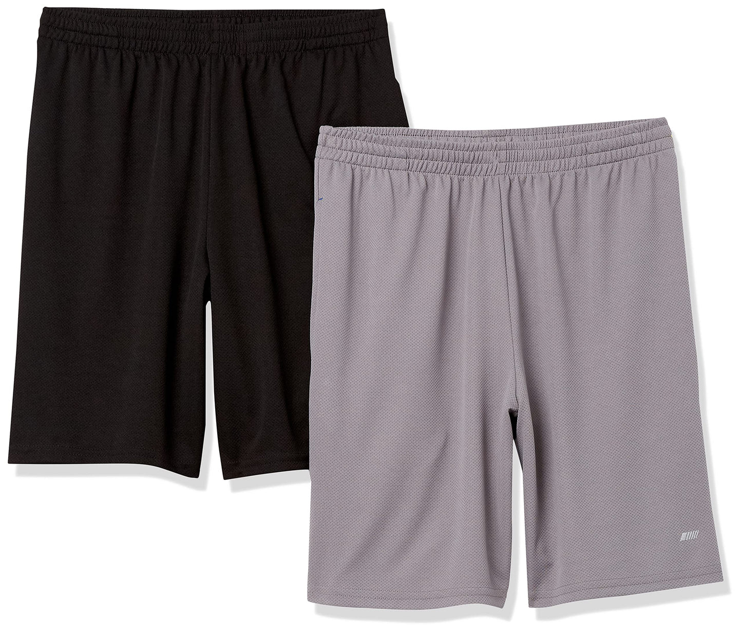 Amazon Essentials Men's Athletic Basketball Gym,Performance Tech Loose-Fit Training Shorts, Pack of 2