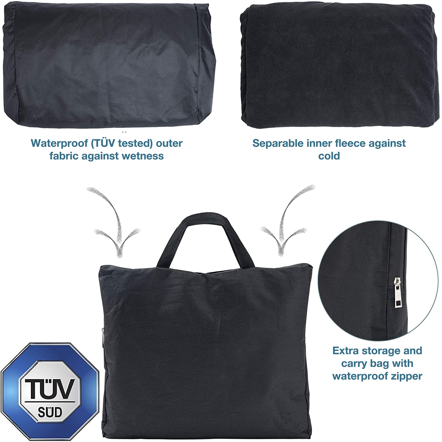 Scooter Leg Cover - Motorbike Leg Cover - Scooter Blanket for All Scooters - Universal Size - German TUV Certified