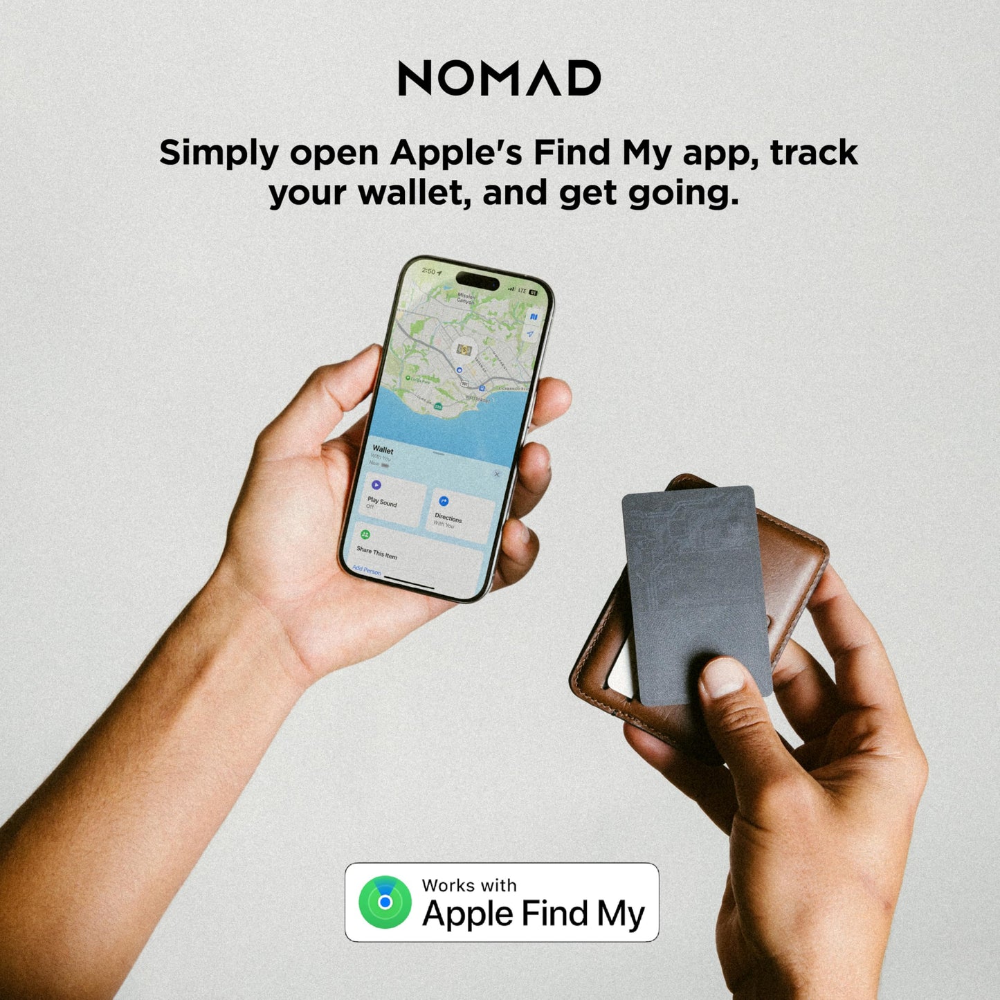 Nomad Tracking Card, Slim Card Tracker With IPX7 Waterproof and Dust Proof - Card Tracker for Wallet, Luggage & Passport, 5 Months Gps Tracker Long Battery Life, Rechargeable, Compatible with iOS Only
