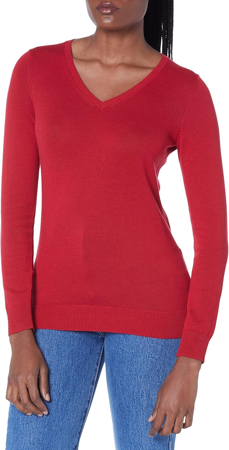 Amazon Essentials Women's Regular-Fit Lightweight Long-Sleeve V-Neck Sweater
