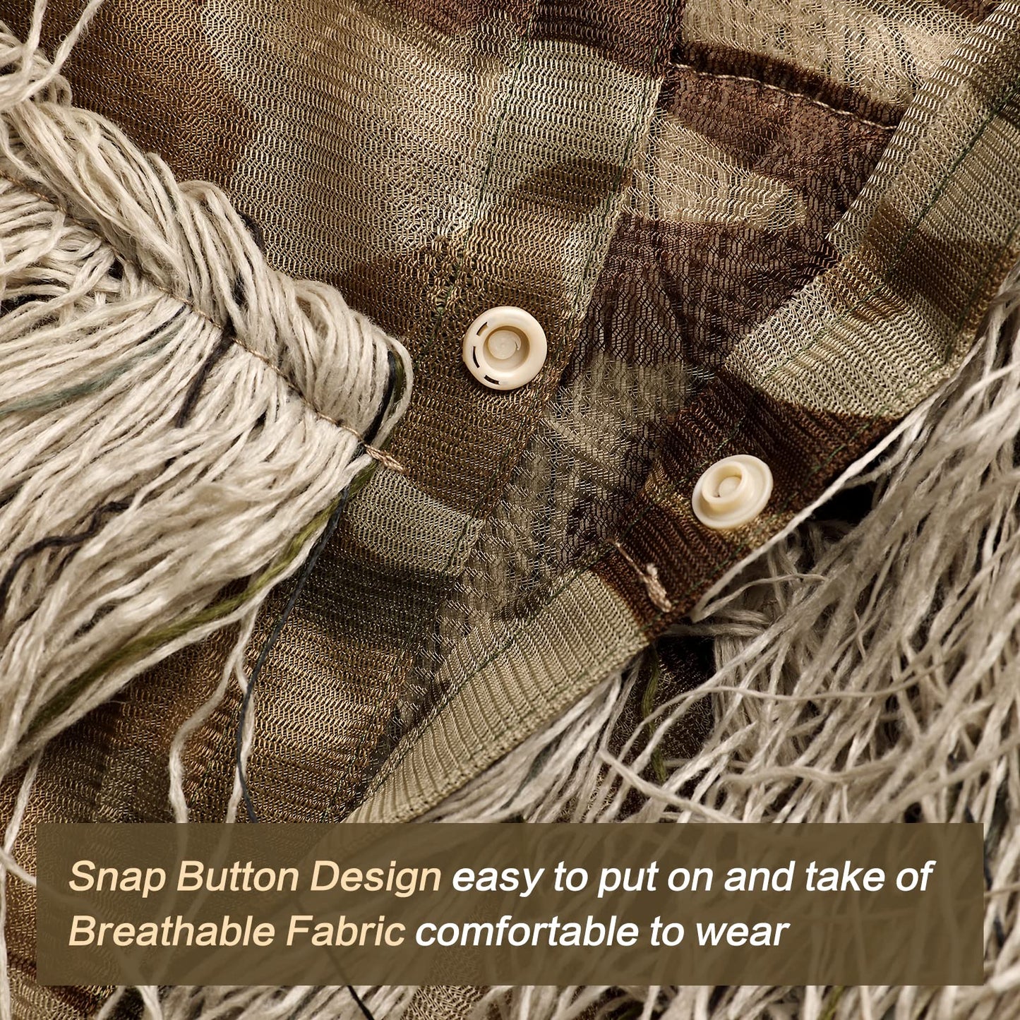 MOPHOTO 5 in 1 Ghillie Suit, 3D Camouflage Hunting Apparel Including Jacket, Pants, Hood, Carry Bag Suitable for Unisex Adults/Youth (M/L/XL/XXL)