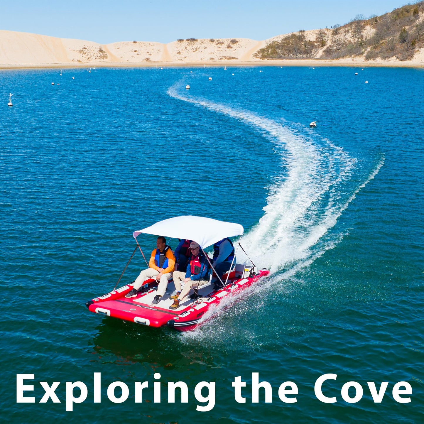 Sea Eagle FastCat Catamaran 2-4 Person Inflatable Boat-Rigid, High-Pressure, All-Drop Stitch, Easy Setup, Self-Bailing (FastCat14 Swivel Seat Canopy Package)