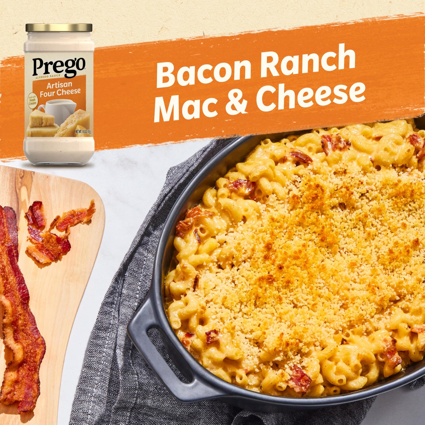 Prego Alfredo Pasta Sauce with Roasted Garlic and Parmesan Cheese, 14.5 oz Jar