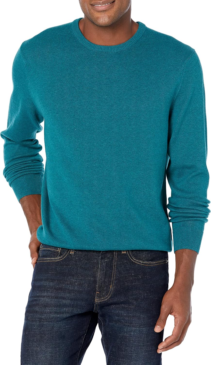 Amazon Essentials Men's Long-Sleeve Crewneck Sweater, 100% Cotton, Big & Tall Options Available