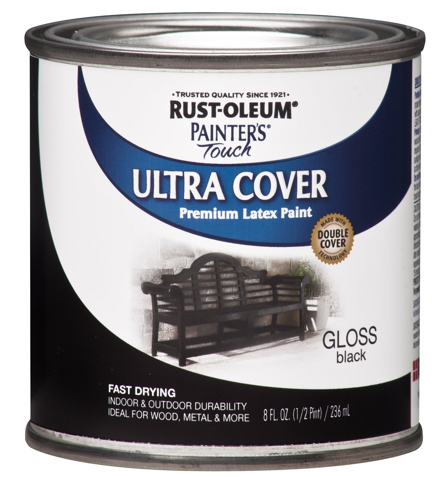 Rust-Oleum 1976502 Painter's Touch Latex Paint, Flat Black 32 Fl Oz, 1 Quarts, (Pack of 1)