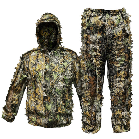 Upgrade Ghillie Suit Outdoor 3D Lifelike Super Lightweight Hooded Camouflage Clothing Jungle Woodland Hunting Shooting