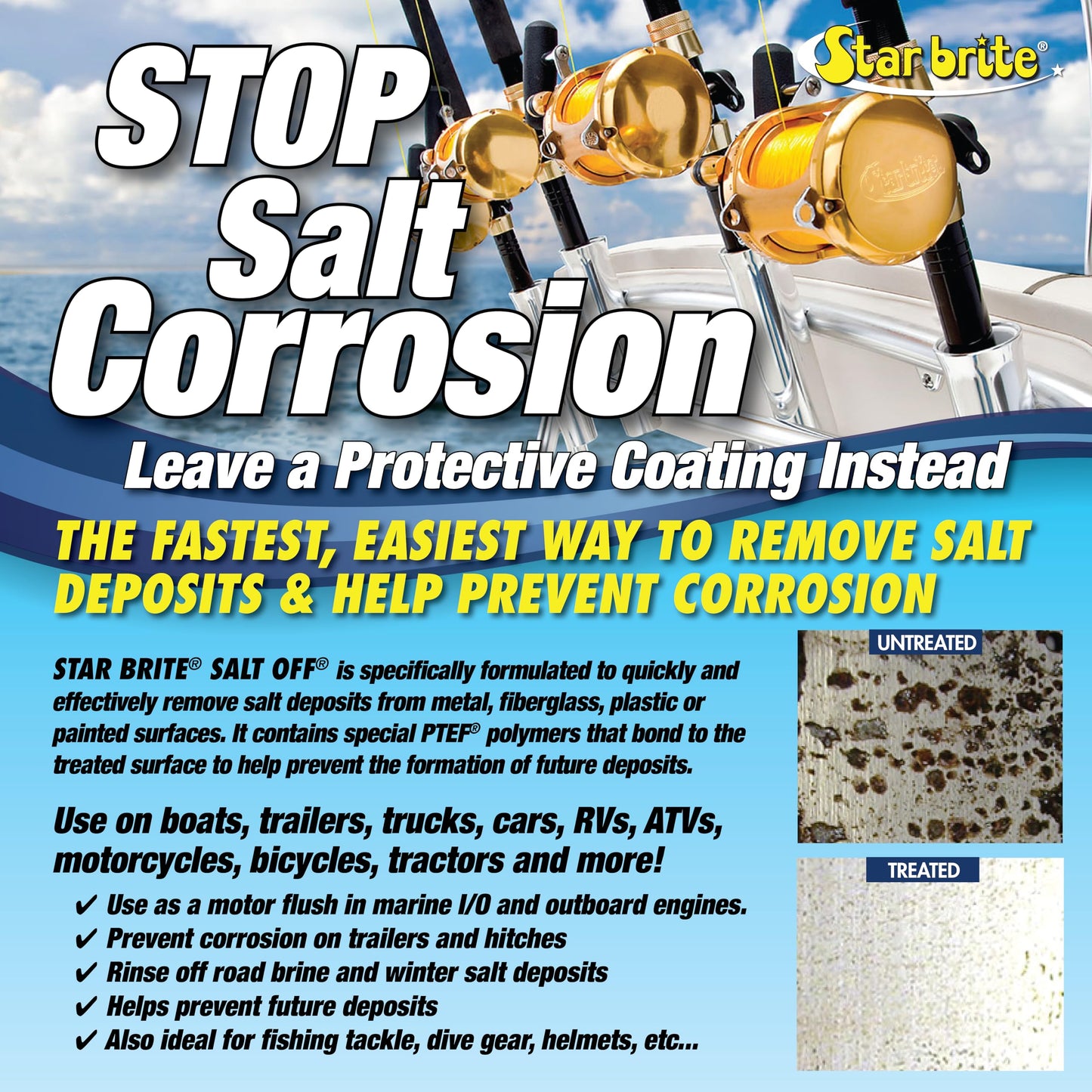 STAR BRITE Salt Off Concentrate - 1 Gallon - Ultimate Salt Remover Wash & Marine Engine Flush for Boats, Vehicles, Trailers, and More (093900N)