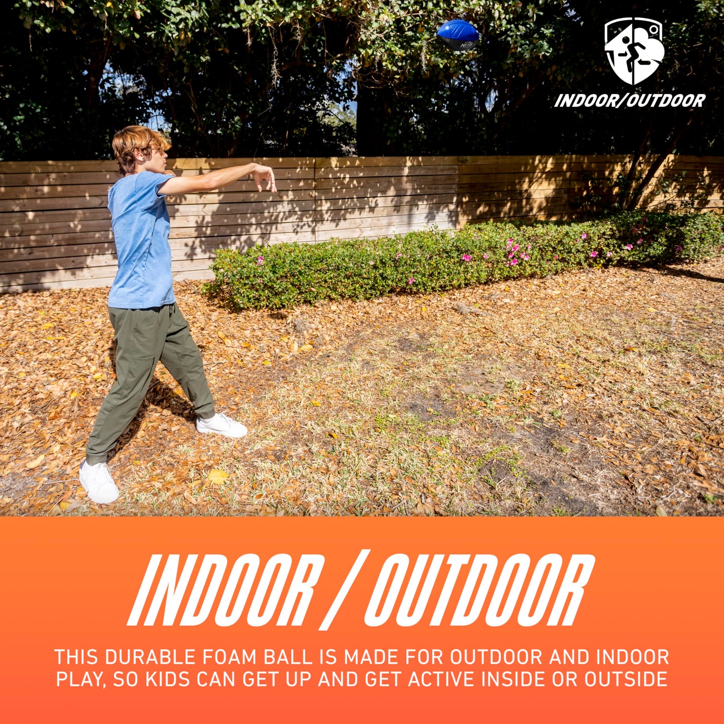 Nerf Pro Grip Football, Blue, Classic Foam Ball, Easy to Catch & Throw, Sports Toys, Christmas Gifts or Stocking Stuffers for Kids