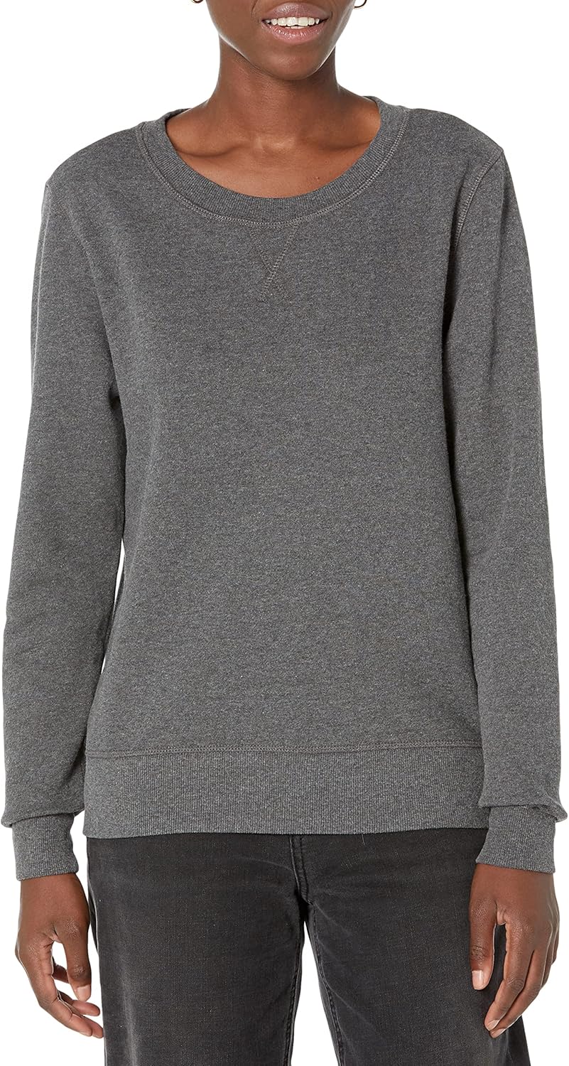 Amazon Essentials Women's Fleece Crewneck Long Sleeve Pullover Sweatshirt (Available in Plus Size)