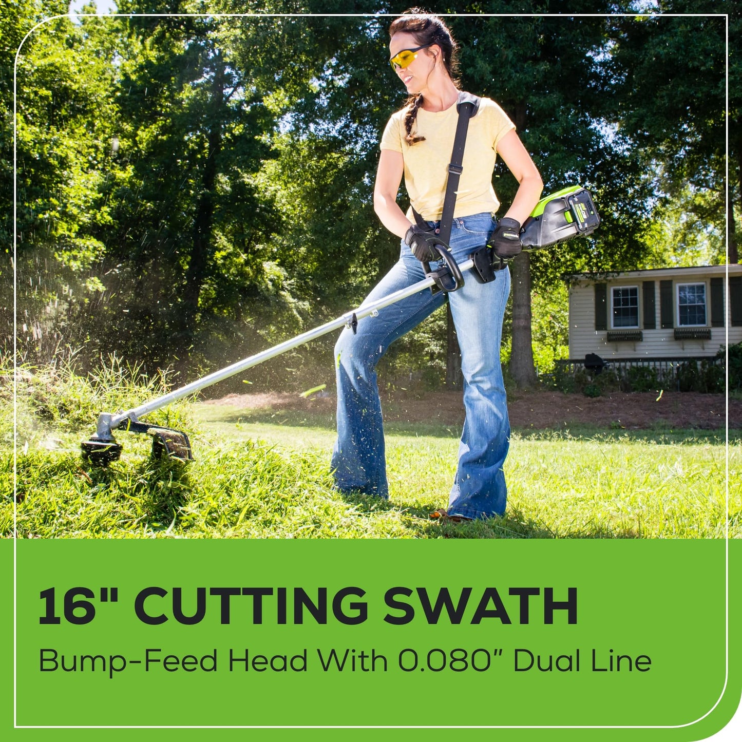 Greenworks 80V 21" Brushless Cordless (Push) Lawn Mower (75+ Compatible Tools), (2) 2.0Ah Batteries and 30 Minute Rapid Charger Included