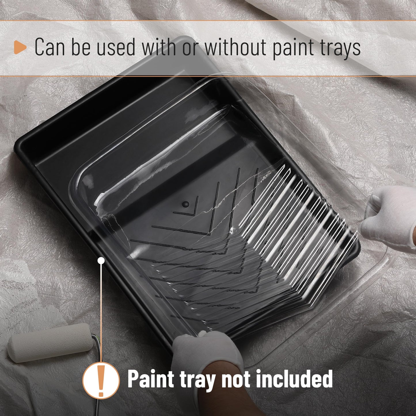 Bates- Paint Tray Liner, 9 Inch, 10 Pack, Paint Roller Tray, Disposable Plastic Paint Trays, Paint Pans Trays, Paint Supplies for House Painting, Roller Tray