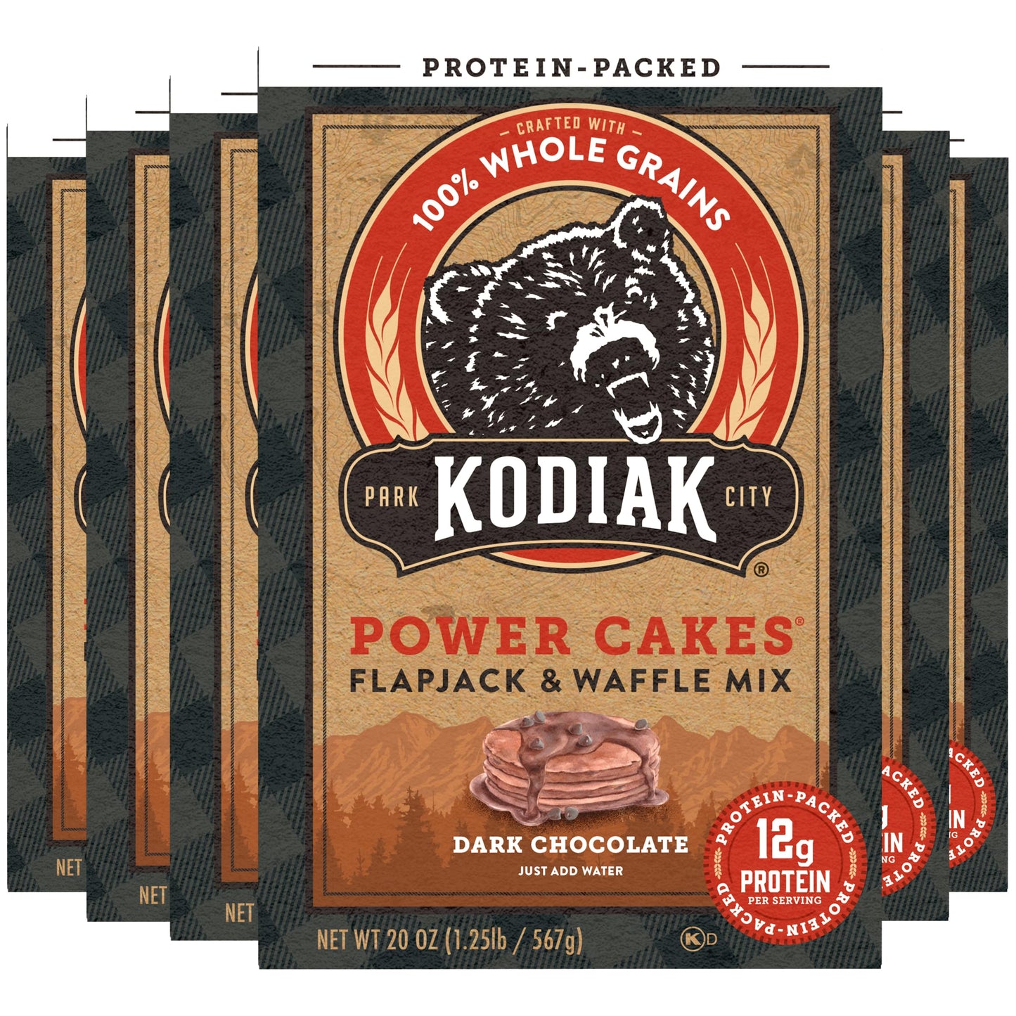 Kodiak Cakes Protein Pancake Power Cakes, Flapjack and Waffle Baking Mix, Buttermilk, 20 Oz, (Pack of 6)