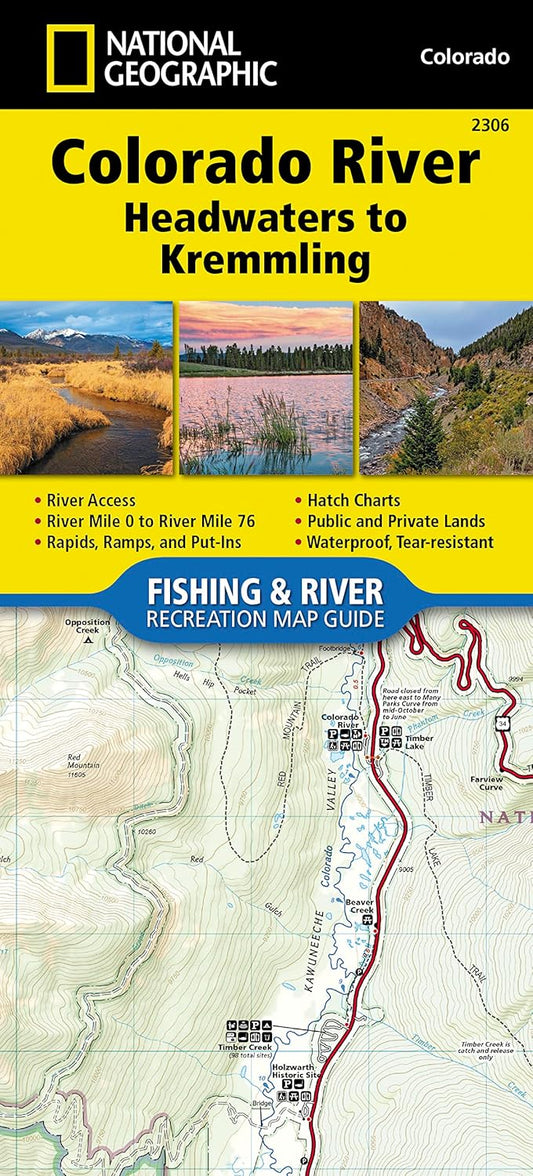 Colorado River, Headwaters to Kremmling Map (National Geographic Fishing & River Map Guide, 2306)
