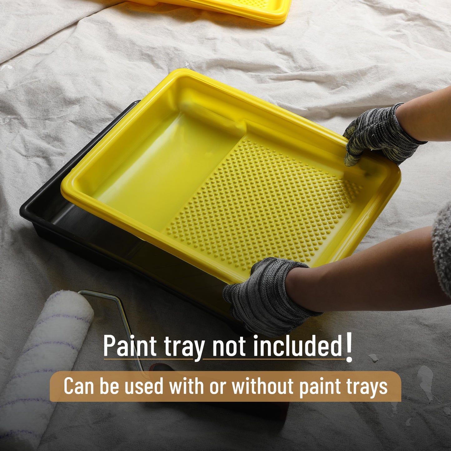 Bates- Paint Tray Liner, 9 Inch, 10 Pack, Paint Roller Tray, Disposable Plastic Paint Trays, Paint Pans Trays, Paint Supplies for House Painting, Roller Tray